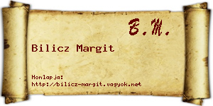 Bilicz Margit névjegykártya